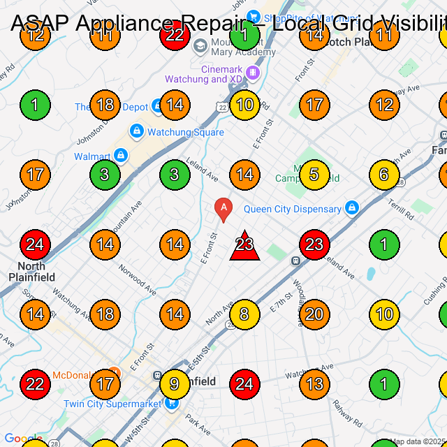 ASAP Appliance Repair Appliance Repair Service GeoGrid ranking map for None